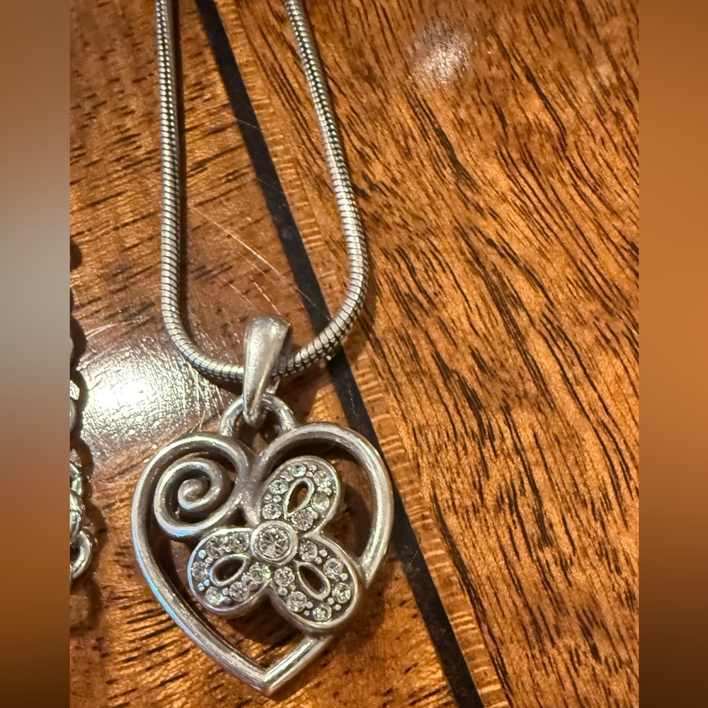 Brighton Cupid's Garden Heart Retired Silver Necklace - Picture 3 of 3